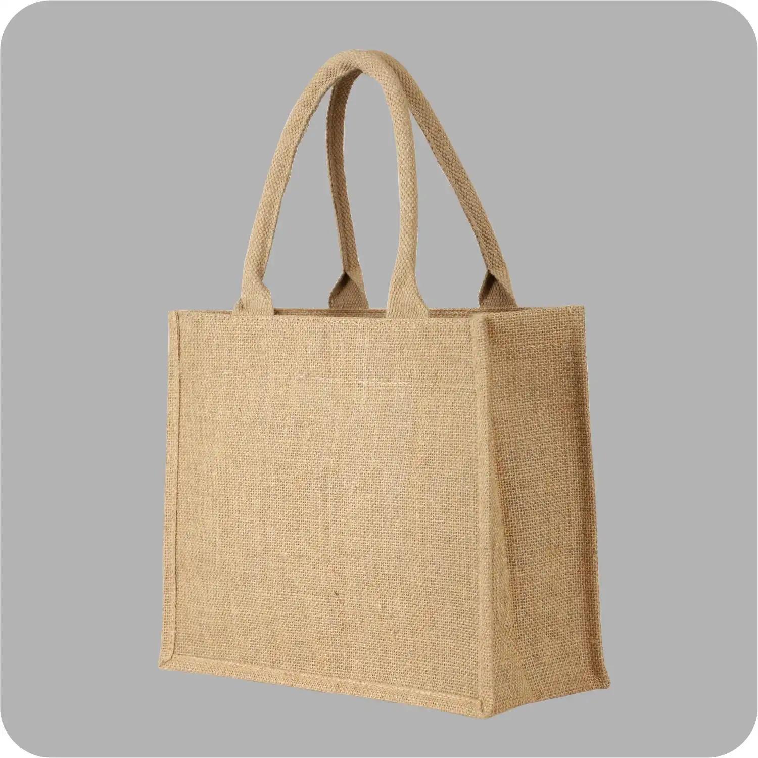 Rectangular Shaped, Made of pure Jute Carry Bags for Versatile Use