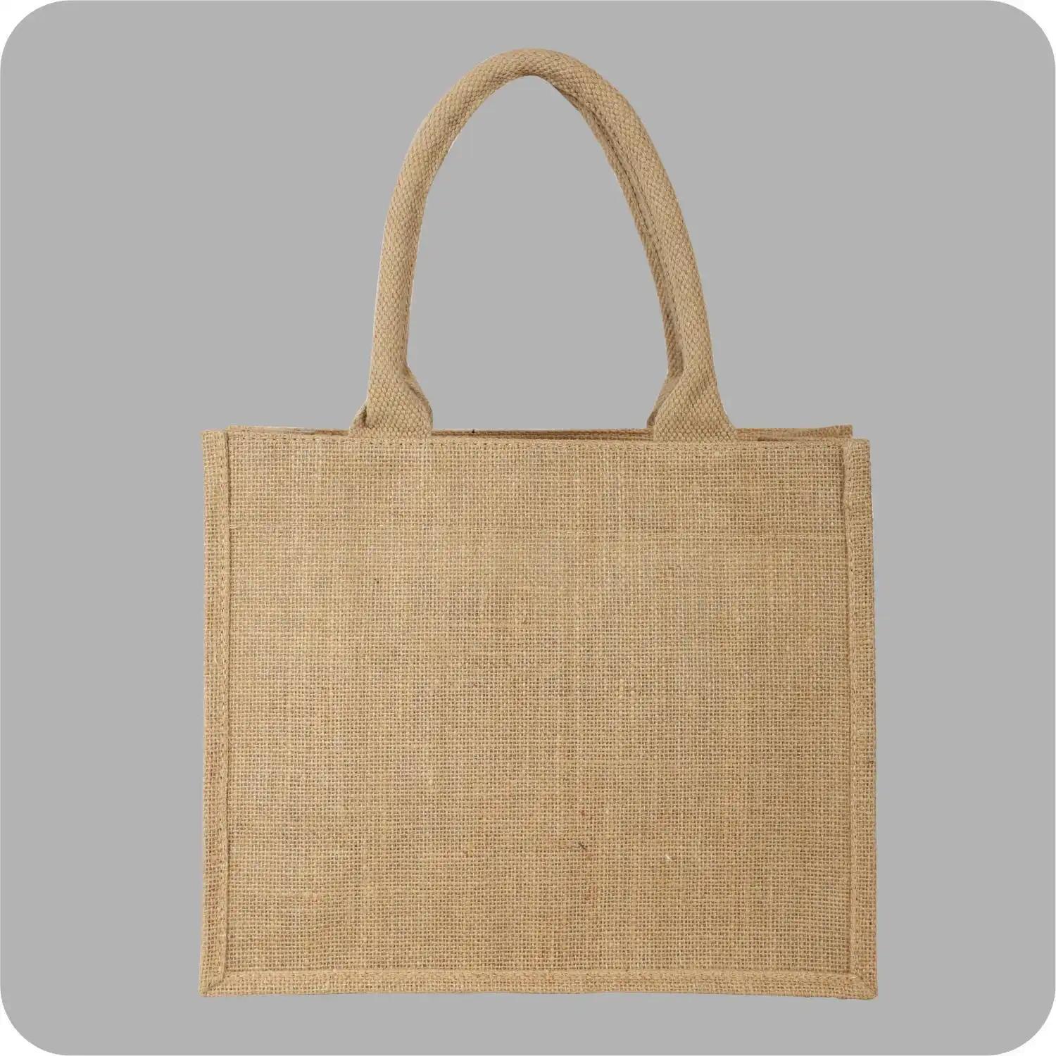 Rectangular Shaped, Made of pure Jute Carry Bags for Versatile Use