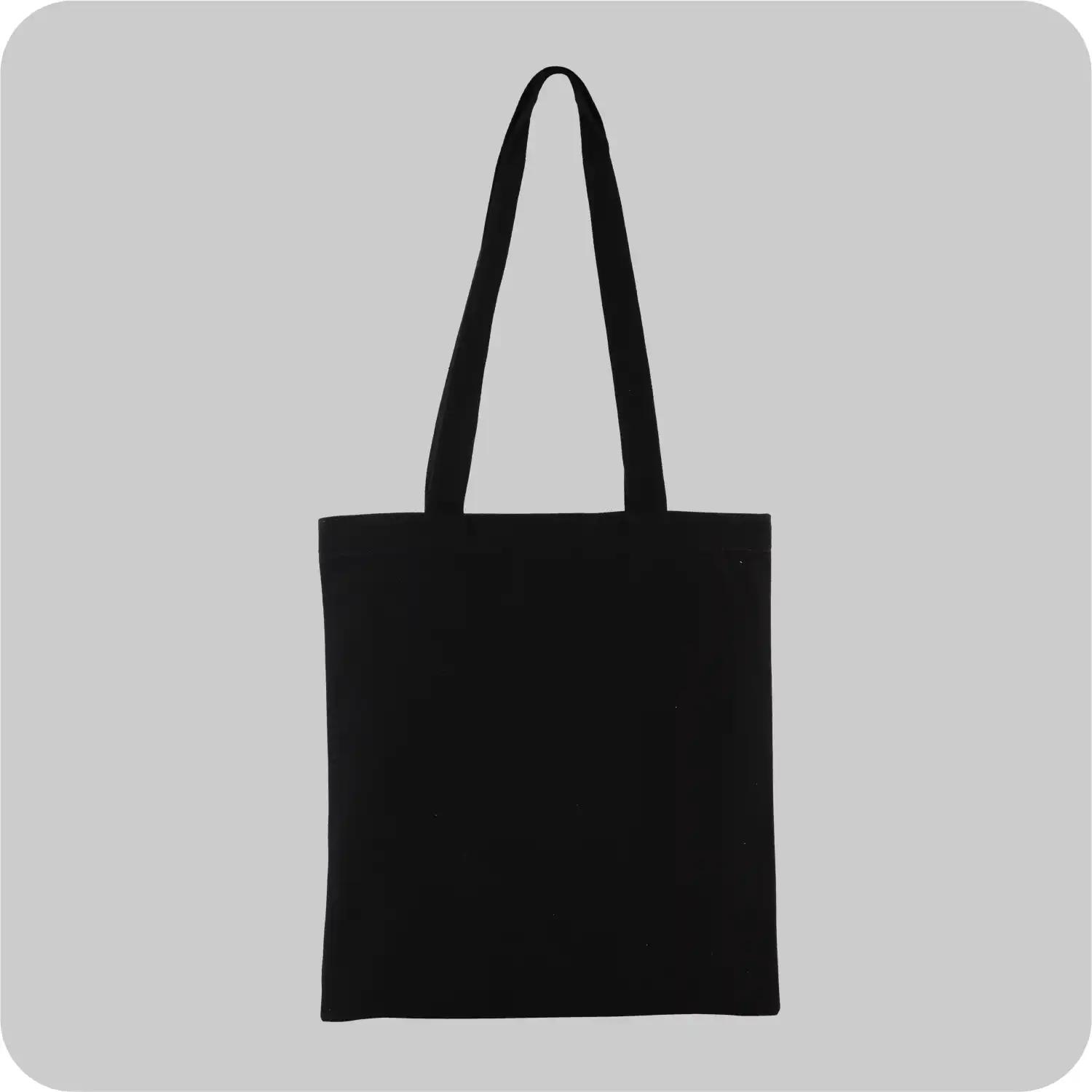 14” x 15” Inches Dazzling Vertically Shaped Pure Cotton Black Canvas Bags